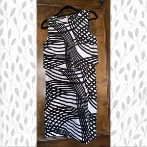 Black and white fitted dress